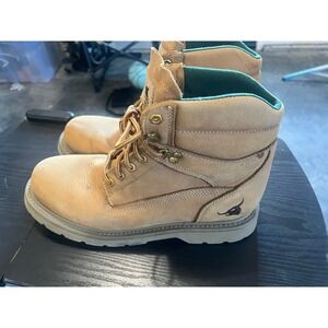 Texas Steer Mens Wheat Leather Work Boots Oil Resistant Lug Sole 10.5 6273/0448